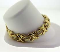 14KT Yellow Gold Crossover X Bracelet