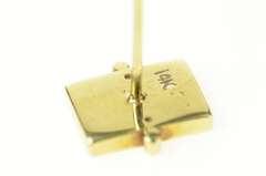 14K Yellow Gold Carnelian Inlay Squared Ornate Lapel Pin/Brooch