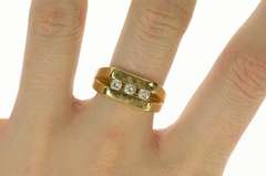 14K Yellow Gold Men's Squared Diamond Statement Wedding Ring