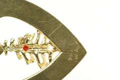 14K Yellow Gold Retro Pleated Heart Christmas Tree Charm/Pendant