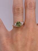 14kt Gold Green Amethyst & Sapphire Cocktail Ring