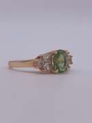 14kt Gold Green Amethyst & Sapphire Cocktail Ring