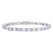 Sterling Silver 8.25 CT. TGW Genuine Amethyst and CZ Tennis Bracelet