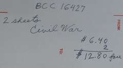Stamp Sheets: Civil War $12.80