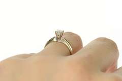 14K White Gold 0.47 Ct Diamond Classic Solitaire Engagement Ring