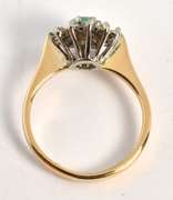 Sweet 18k Emerald & Diamond Ring