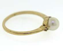 Beautiful Yellow Gold Pearl and Diamond Ring