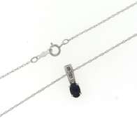 Wonderful White Gold Blue Sapphire & Diamond Necklace w Matching Earrings