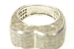 14K White Gold 2.02 Ctw Pave Diamond Heart Statement Band Ring