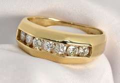 Fashionable Man's Channel Set Diamond Ring