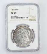 AU58 1895-O Morgan Silver Dollar - Graded by NGC