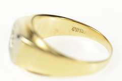 14K Yellow Gold Men's Diamond Solitaire Squared Wedding Ring