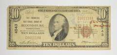 1929 $10 Bloomsburg, Pennsylvania United States National Currency