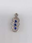14kt Gold, Blue Sapphire & Diamond Pendant