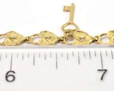 Adorable Lock and Key Bracelet in 14KT Yellow Gold