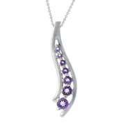 Sterling Silver Genuine Amethyst Journey Pendant