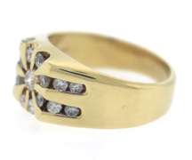 Dazzling Yellow Gold Men's Diamond Cluster Ring