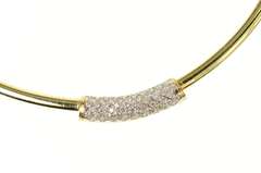 14K Yellow Gold 1.14 Ctw Curved Pave Diamond Collar Cocoon Necklace