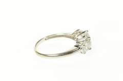14K White Gold Three Stone Cubic Zirconia Travel Engagement Ring