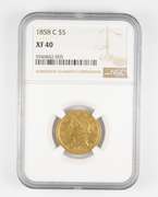 XF40 1858-C $5 Liberty Head Gold Half Eagle - Graded NGC