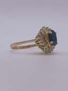 14kt Gold Blue Sapphire & Diamond Cocktail Ring