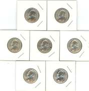 7 Diff. 'P' Mint Washington Quarters in BU 1946-1964