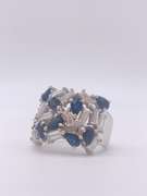 14kt Gold, Blue Sapphire & Diamond Ring