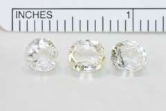Natural White Sapphires - Lot of 3
