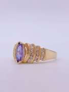 14kt Gold Tanzanite & Diamond Cocktail Ring