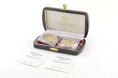 (2) 1990 Hong Kong Int'l Coin Convention 1/2 Oz Gold & 1/5 Oz Silver