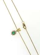 Charming Yellow Gold Emerald and Diamond Necklace
