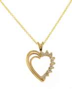 Powerful Yellow Gold Diamond Heart Necklace