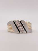 Men's 14kt Gold & Diamond Wedding Band- Size 11.5