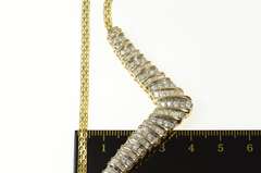 10K Yellow Gold 1.79 Ctw Diamond Chevron Channel Statement Necklace