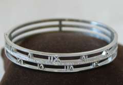 Stainless Steel Silver Color Roman Numeral Bracelet