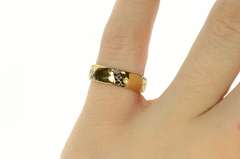 14K Yellow Gold 5.3mm Art Deco Orange Blossom Wedding Band Ring