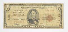 1929 $5 Cleveland, Ohio United States National Currency