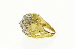 18K Yellow Gold J Rossi Designer Diamond Geometric Cocktail Ring