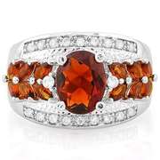 ELEGANT ! GARNET STERLING SILVER RING