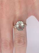 14kt Gold Green Quartz & Diamond Cocktail Ring