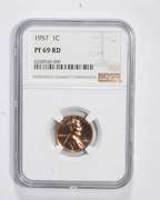 PF69 RD 1957 Lincoln Wheat Cent - Graded NGC