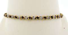 Stately 10kt Saphhire and Diamond S-Link Tennis Bracelet