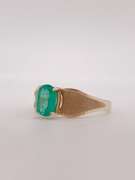 14kt Gold & Emerald Solitaire Cocktail Ring