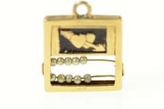 14K Yellow Gold I Love You Chalkboard Seed Pearl Abacus Charm/Pendant