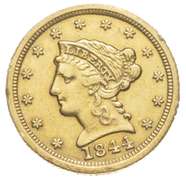 1844-D $2.50 Liberty Head Gold Quarter Eagle