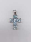 14kt Gold Gemstone Cross Pendant