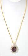 Gorgeous  Huge 46.00CTS Cabochon-Cut Star Ruby & White Sapphire Necklace in Vermeil