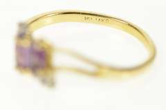 14K Yellow Gold Marquise Amethyst Diamond Accent Bypass Ring