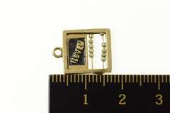 14K Yellow Gold I Love You Chalkboard Seed Pearl Abacus Charm/Pendant