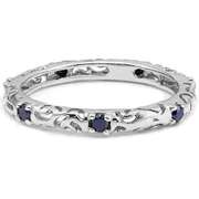 2/5 CT SAPPHIRE STERLING SILVER ETERNITY RING